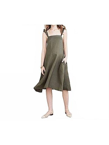 Hatch Maternity The Cate Dress in Olive Green (view 2)