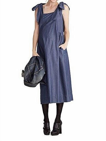 Hatch Kate Bowtie Maternity Dress in Indigo Blue (view 2)