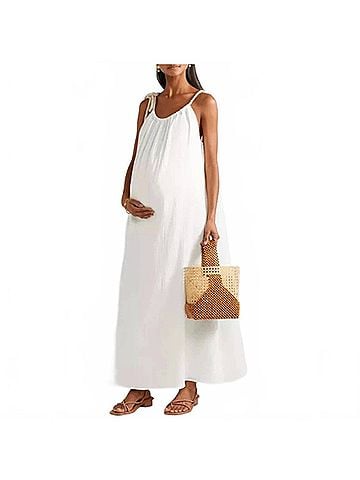 Hatch Sienna Maternity Dress in White (view 2)
