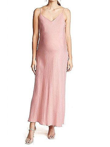 Hatch Ricky Slip Maternity Dress in Bergonia Pink (view 2)