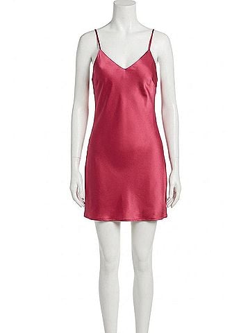 Dress Forum Sleeveless Satin Mini Dress in Ruby (view 1)