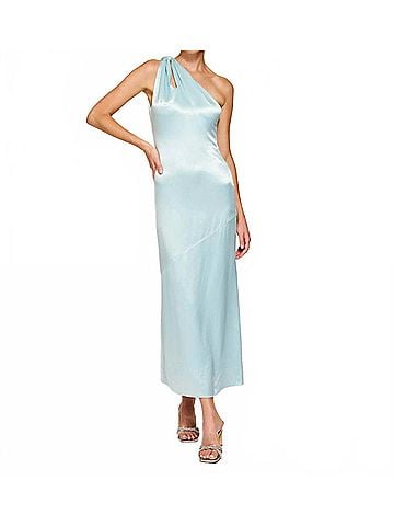 Line & Dot Daniella Satin Dress Dress in Mint (view 2)