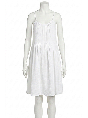 Hatch The Elodie Cotton Gauze Mini Dress in White (view 1)