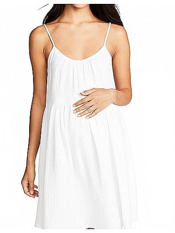 Hatch The Elodie Cotton Gauze Mini Dress in White (view 2)