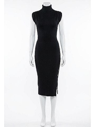 THML Turtleneck Midi Dress in Black (view 1)
