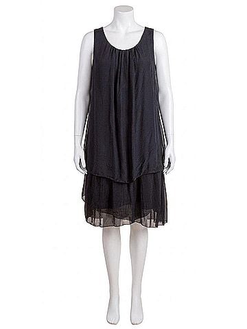 GiGi Moda Agata Silk Midi Dress in Black (view 1)