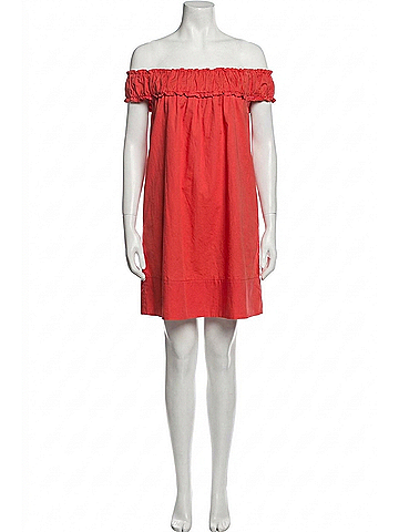 Hatch Audrey Ruffled Swing Mini Dress in Poppy Red (view 1)