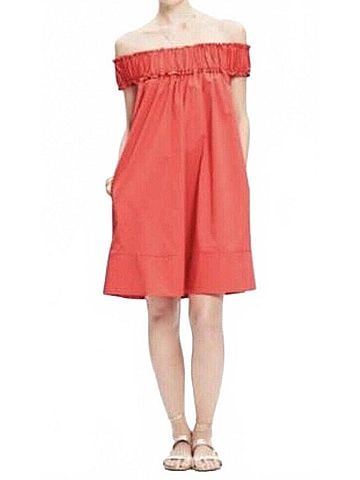 Hatch Audrey Ruffled Swing Mini Dress in Poppy Red (view 2)