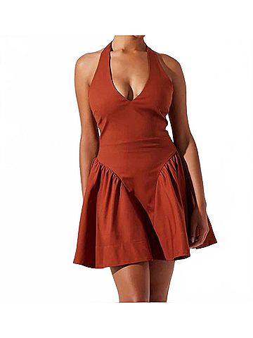 Astr Meana Dress in Brown (view 2)