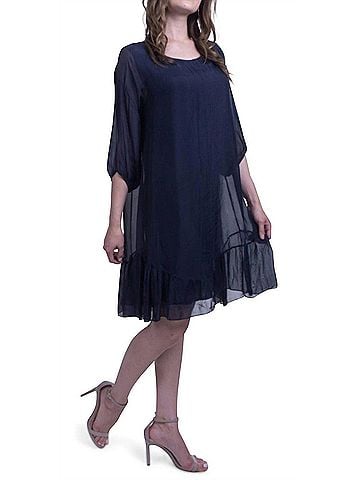 GiGi Moda Strolia Silk Mini Dress in Navy (view 2)