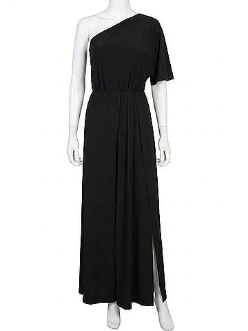White Birch Nadine One Shoulder Maxi Dress in Black (view 1)