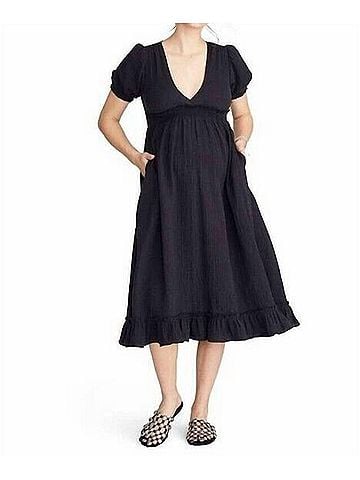 Hatch Amelia Midi Dress in Black (view 2)