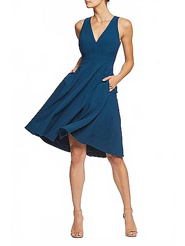 Dress the Population Catalina Midi Dress in Peacock Blue (view 2)
