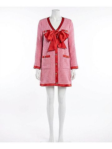 TCEC Gift Of All Tweed Bow Dress in Pink (view 1)