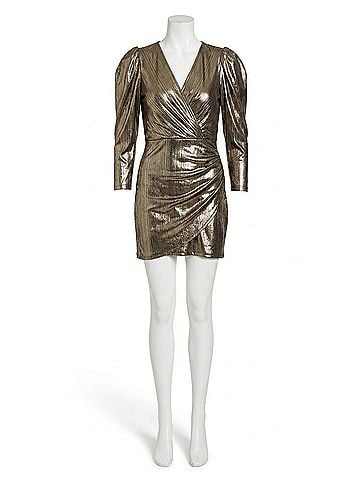 Dear John Josie Novelty Mini Dress in Gold (view 1)