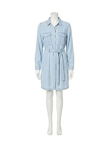 Karen Kane Campbell Shirtdress With Tie Belt in Chambray (view 1)