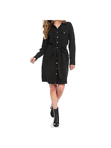 Karen Kane Brandi Shirtdress in Black (view 2)