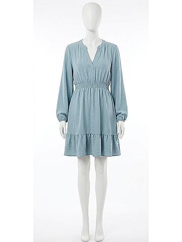 She + Sky Woven Dress in Sky (view 1)