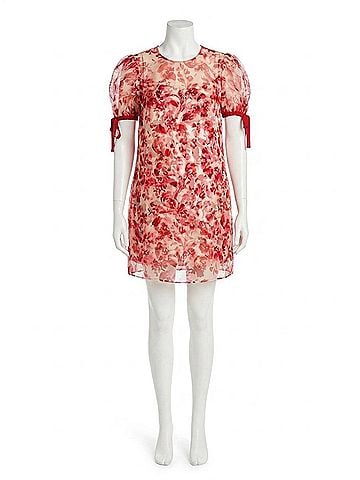 Cinq à Sept Floral Ribbons Junette Dress in Cherry Red (view 1)
