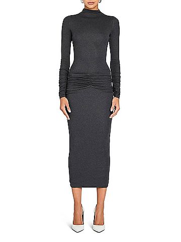 Ser.O.Ya Fina Long Sleeve Dress in Gray (view 2)