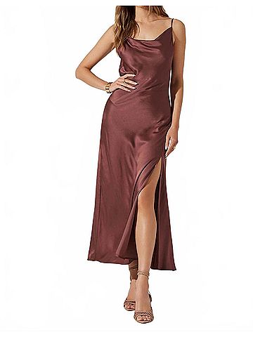 Astr Glynis Cowl Neck Dress in Mulberry (view 2)