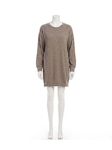 Karen Kane Tammy Zipper Detail Dress in Heathered Taupe (view 1)