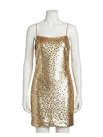 Milly Colette Dot Sequin Mini Dress in Gold (view 1)