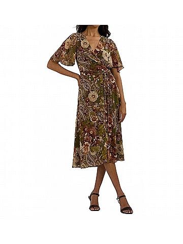 Ralph Lauren Floral Midi Dress in Green (view 2)