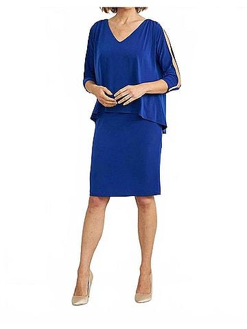 Joseph Ribkoff Cold Shoulder Dress in Royal Sapphire (view 2)
