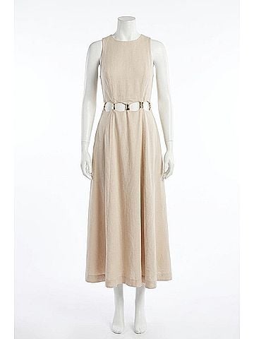 Sovere Adornement Midi Dress in Parchment (view 1)