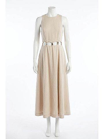 Sovere Adornement Midi Dress in Parchment (view 1)