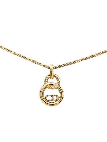Christian Dior Christian Dior Dior Vintage CD Logo Necklace, Gold Plated, Women's (view 1)
