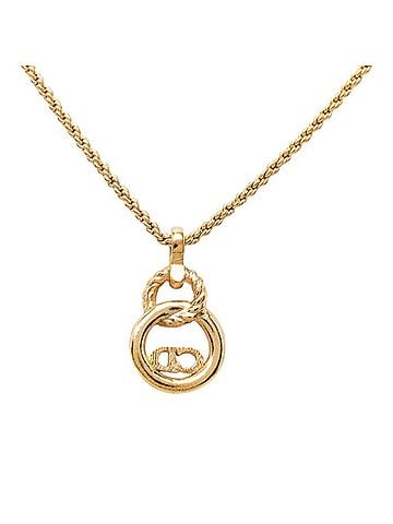 Christian Dior Christian Dior Dior Vintage CD Logo Necklace, Gold Plated, Women's (view 2)
