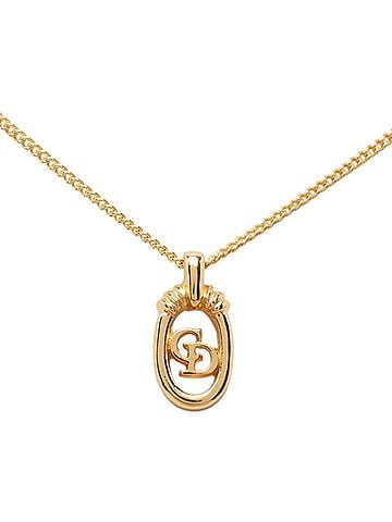Christian Dior Christian Dior Dior CD Logo Necklace, Gold Plated, Women's (view 1)