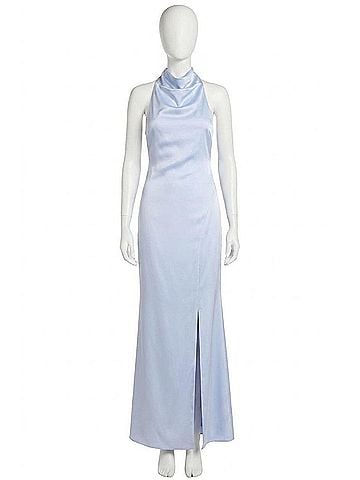 Badgley Mischka Daley Halter Neck Gown in Sky (view 1)
