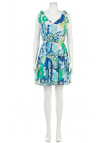 THML Floral Print With Shoulder Tie Straps Dress in Multi (view 1)
