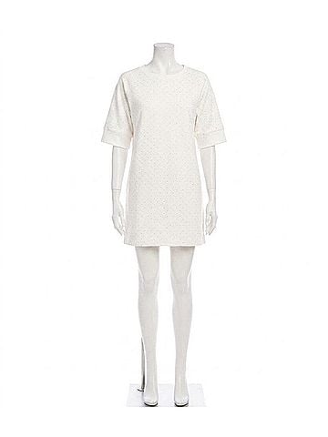 Karen Kane Raglan Sleeve Embellished Knit Dress in Off White (view 1)