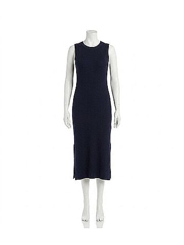 Karen Kane Ribbed Sleeveless Midi Column Dress in Navy (view 1)