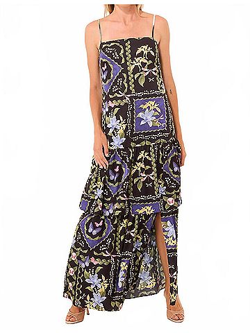 MISA Los Angeles Paulette Dress in Patchwork Butterfly (view 2)
