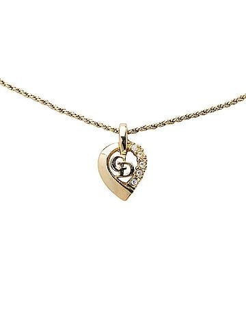 Christian Dior Christian Dior Dior CD Logo Necklace, Gold Plated, Rhinestones, Women's (view 1)