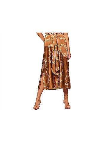 MISA Los Angeles Lisa Midi Dress in Copper Linear Wave (view 2)