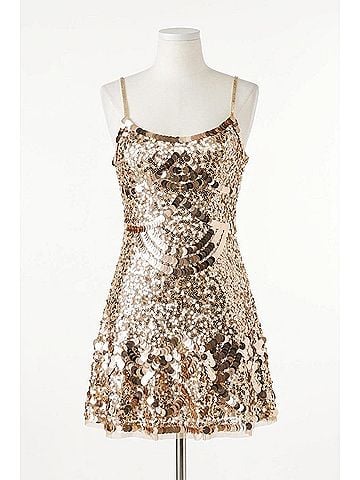LoveShackFancy Liria Sequin Mini Dress in Honey Shimmer (view 1)