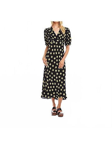Karen Kane Puff Sleeve Bias Dress in Print (view 2)