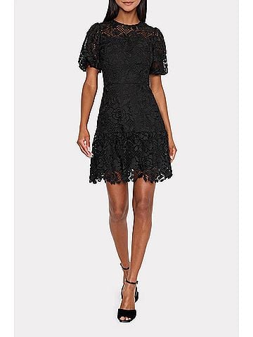 Milly Yasmin Rose Mosaic Mini Dress in Black (view 2)