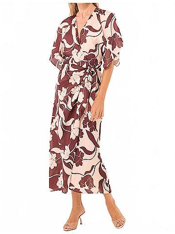 MISA Los Angeles Hadassa Dress in Chocolate Flora Mix (view 2)