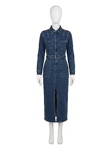 Good American Fit For Success Midi Dress in Indigo (view 1)
