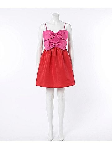 Sugarlips Tizza Bow Color Block Mini Dress in Red And Pink (view 1)
