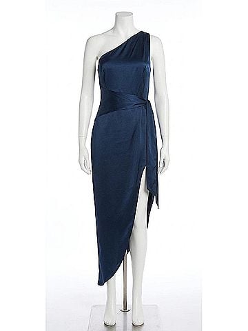 Amanda Uprichard Palmira Maxi Dress in Ink (view 1)
