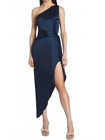 Amanda Uprichard Palmira Maxi Dress in Ink (view 2)