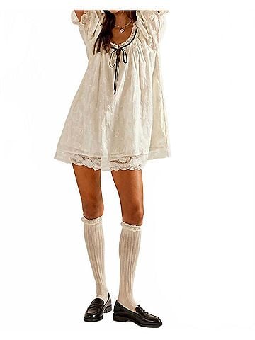 Free People Juno Mini Dress in Tea Black Combo (view 2)